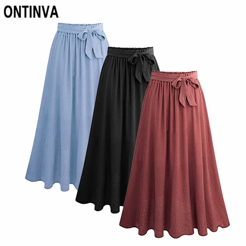 

Summer Plus Size Chiffon Pleated Midi Skirts Ladies Elegant Lace up High Waist Skirts Faldas Korean Fashion Clothing for Womens