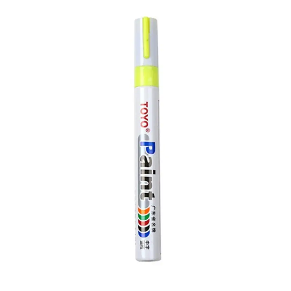 Автомобильный маркер для краски, ручки для автомобильных колес, масляный реставрационный карандаш для авто краски ing Mark Pen, автостайлинг, автоматическая ручка для покраски - Цвет: Yellow