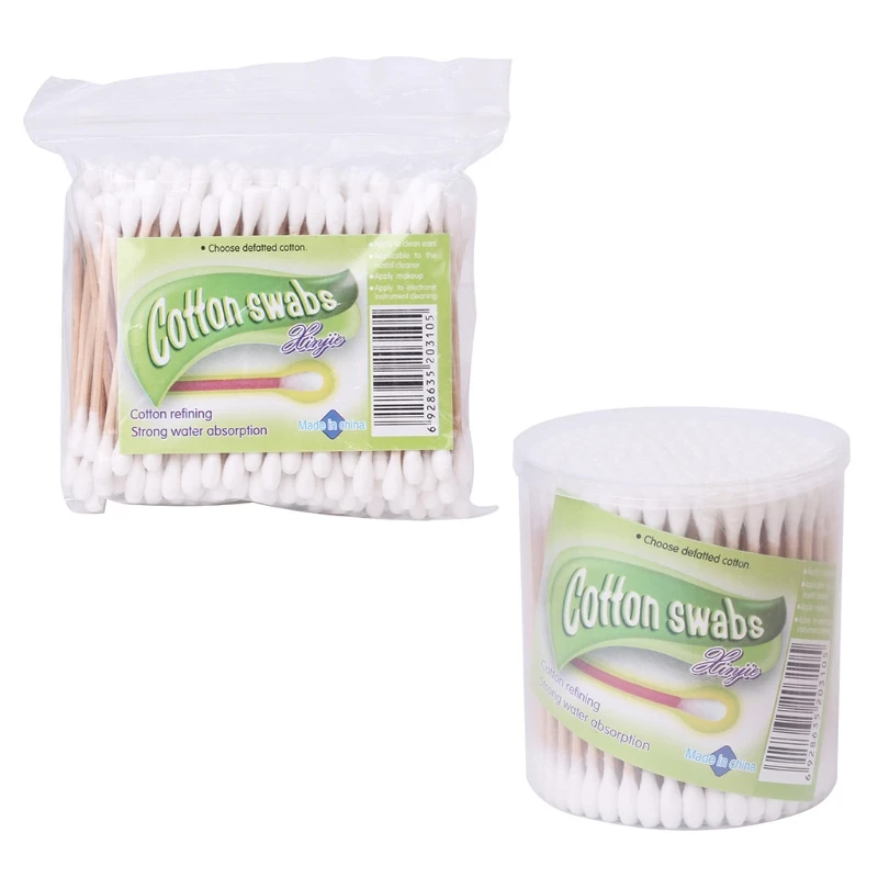 

100Pcs 180Pcs Cotton Swab Baby Care Cleaning Makeup Remover Double Head Tip Wood Tools