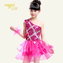 20 шт./лот с пайетками и рисунком косой ремни юбка хула, юбка принцессы для девочек Тюлевое платье современная детская Одежда для танцев выступление Латина сценический костюм