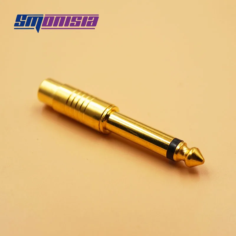 Smonisia 100pcs High Quality gold plating mono 6.5mm plug to RCA connector RCA Female Adapter Connector Converter For Microphone