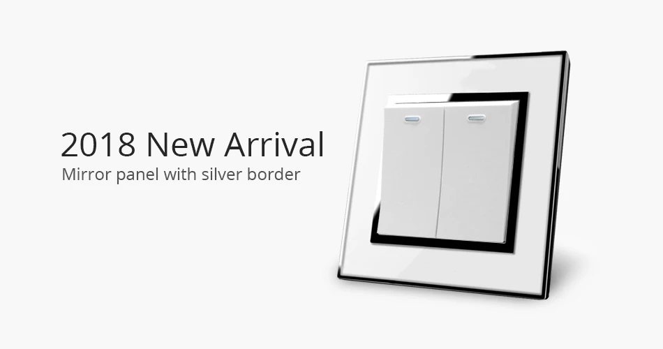 interruptor de cortina gang reset interruptor momentâneo contato wallpad painel acrílico luxo com borda prata