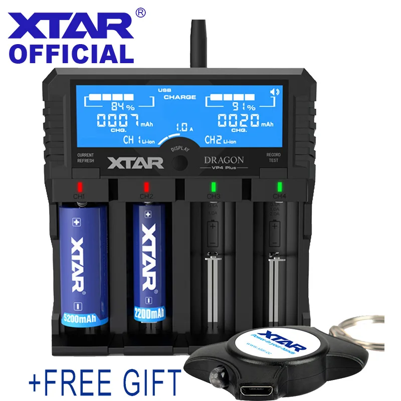 Смарт зарядное устройство XTAR DRAGON VP4 PLUS адаптер зонд автомобильное с 4 слотами для