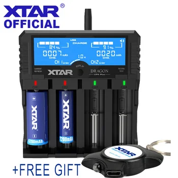 

XTAR Smart Battery Charger DRAGON VP4 PLUS Pouch Probes Adapter Car Charger Fast Charging 4 Slots Cargador 18650 Battery Charger