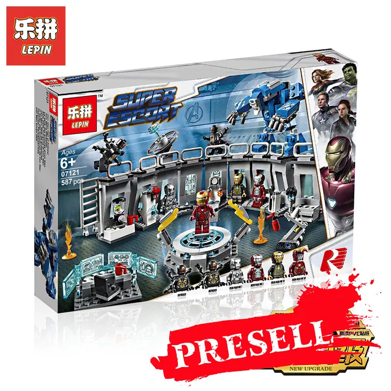 

LEPIN 07121 Super Heroes Iron Man Hall of Armour Compatible Legoing 76125 Building Blocks Bricks Educational Toys Christmas