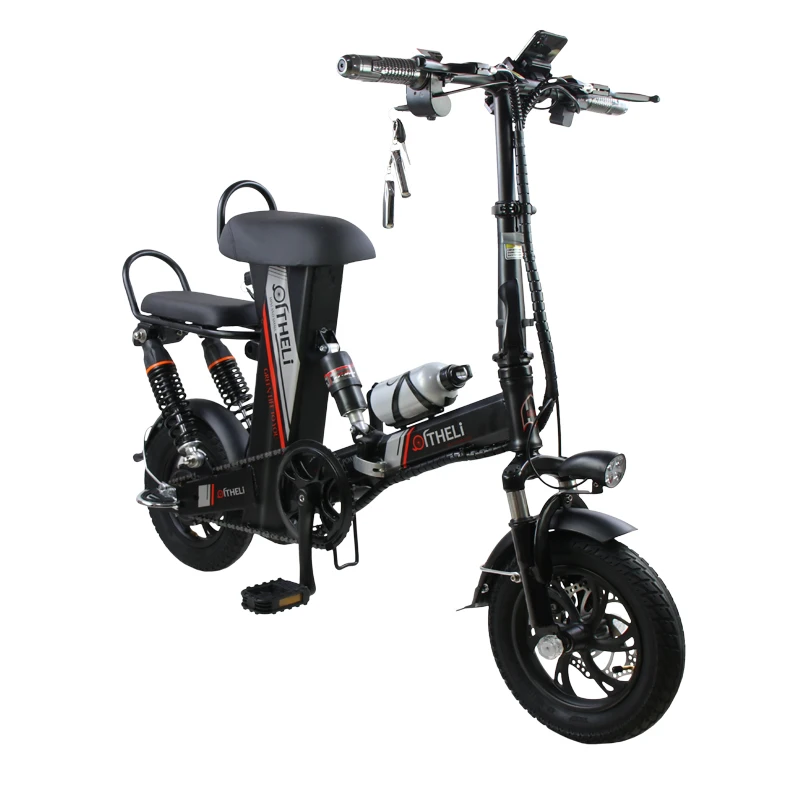 Cheap 12-inch electric bicycle folding electric bike battery detachable electric bicycle adult scooter two-seat Ebike 0