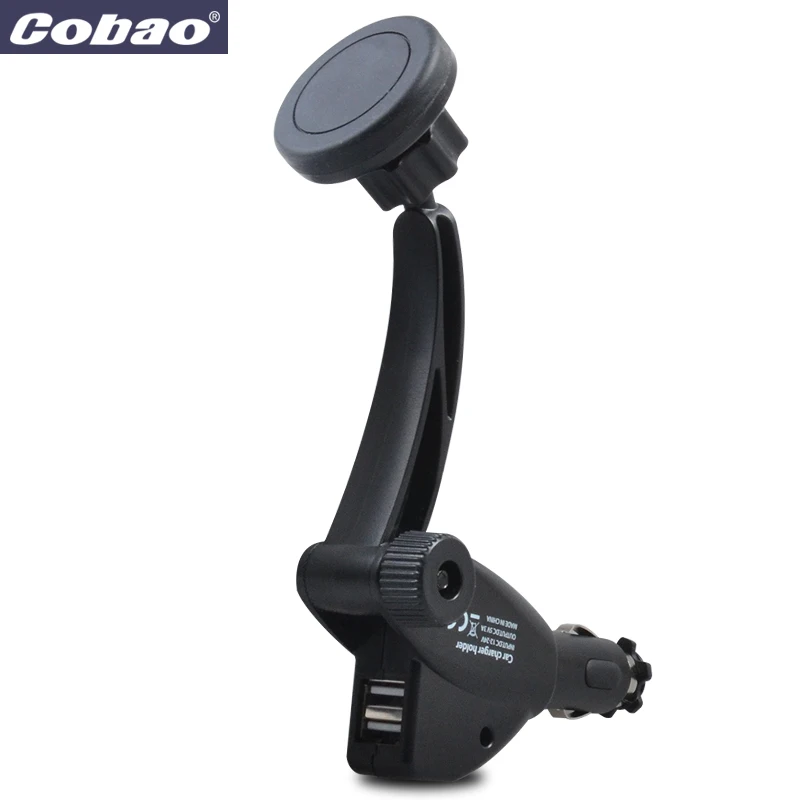 Cobao магнитный автомобильный держатель для телефона с 2 зарядными usb портами