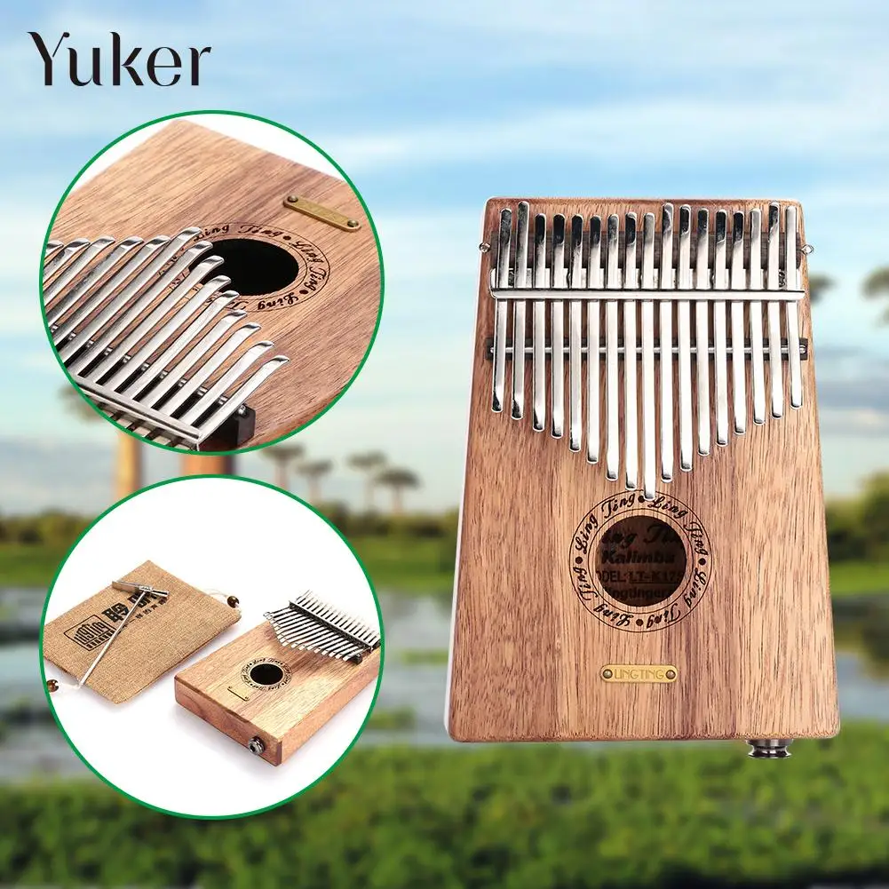 

Thumb Piano Exquisite Bamboo Gift Mbira African Pluggable Speaker Musician Solid Kalimba Sturdy 17 Key