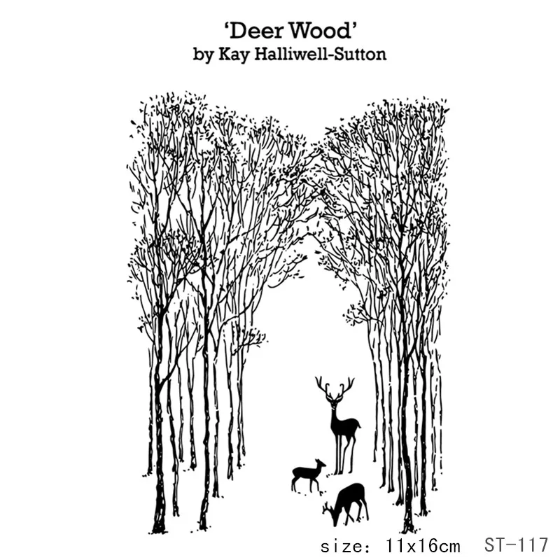

ZhuoAng Forest path/Sika deer Transparent and Clear Stamp DIY Scrapbooking Album Card Making DIY Decoration Making