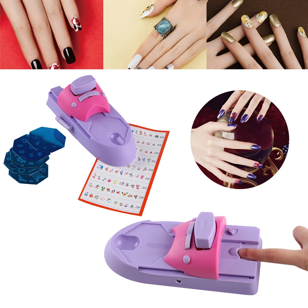 

1 Set Professional Nail Art DIY Pattern Printing Manicure Machine Stamp Stamper Tool Colors Drawing Polish Nail Printer Kit