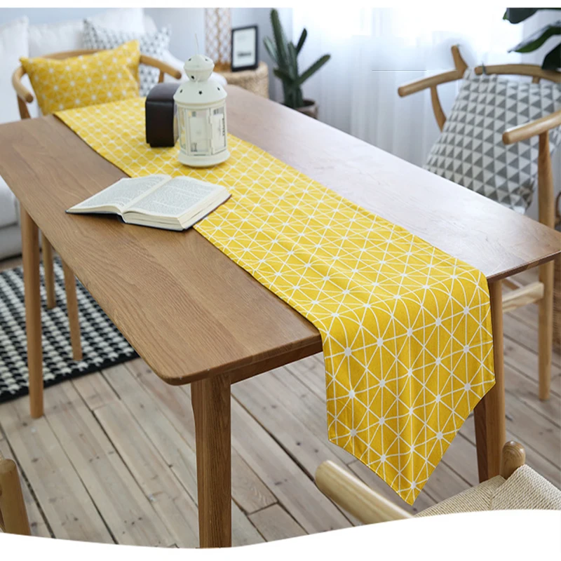 Cotton Table Runner for christmas yellow Table Runners for Wedding