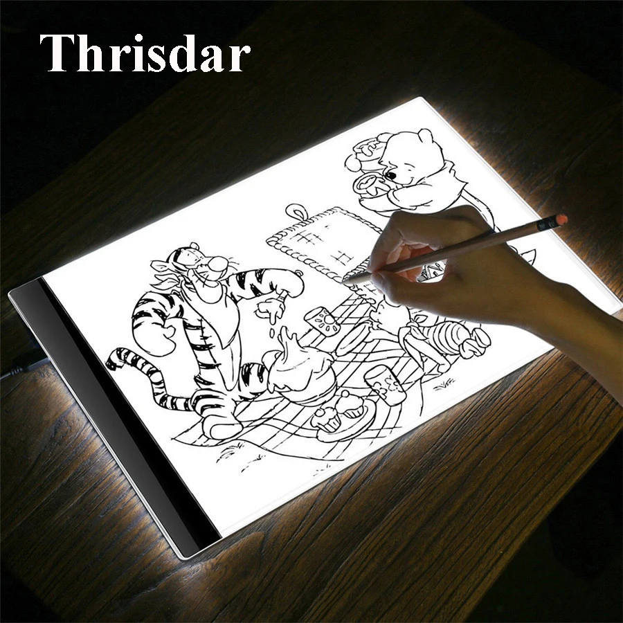 Thrisdar A4 LED Graphic Tablet Writing Painting Light Box Tracing Board Copy Drawing Tablet Artcraft A4 Copy Table Board Light цена Thrisdar A4 LED Graphic Tablet Writing Painting Light Box Tracing Board Copy Drawing Tablet Artcraft A4 Copy Table Board Light цены онлайн