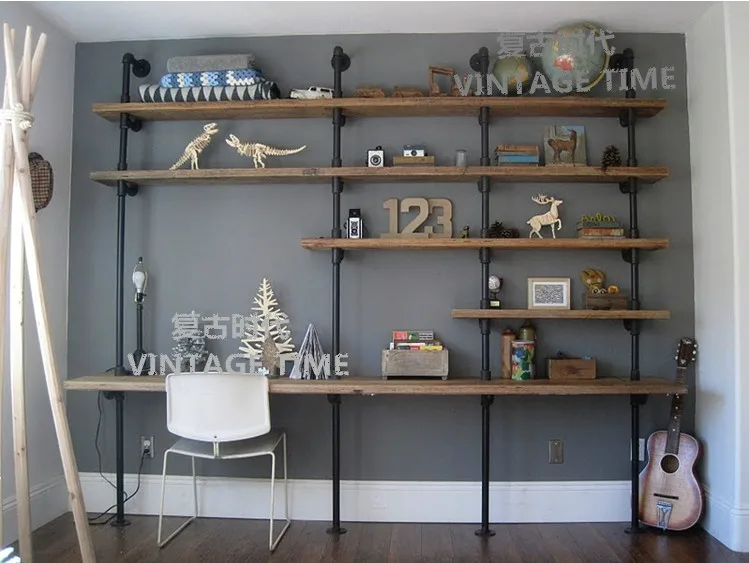 American Rural Retro Iron Wood Desk Wall Mounted Display Shelves Wall Shelf Bracket Free Shipping Special Spacer Bracket Holder Bracket Plasticspacer Mesh Aliexpress