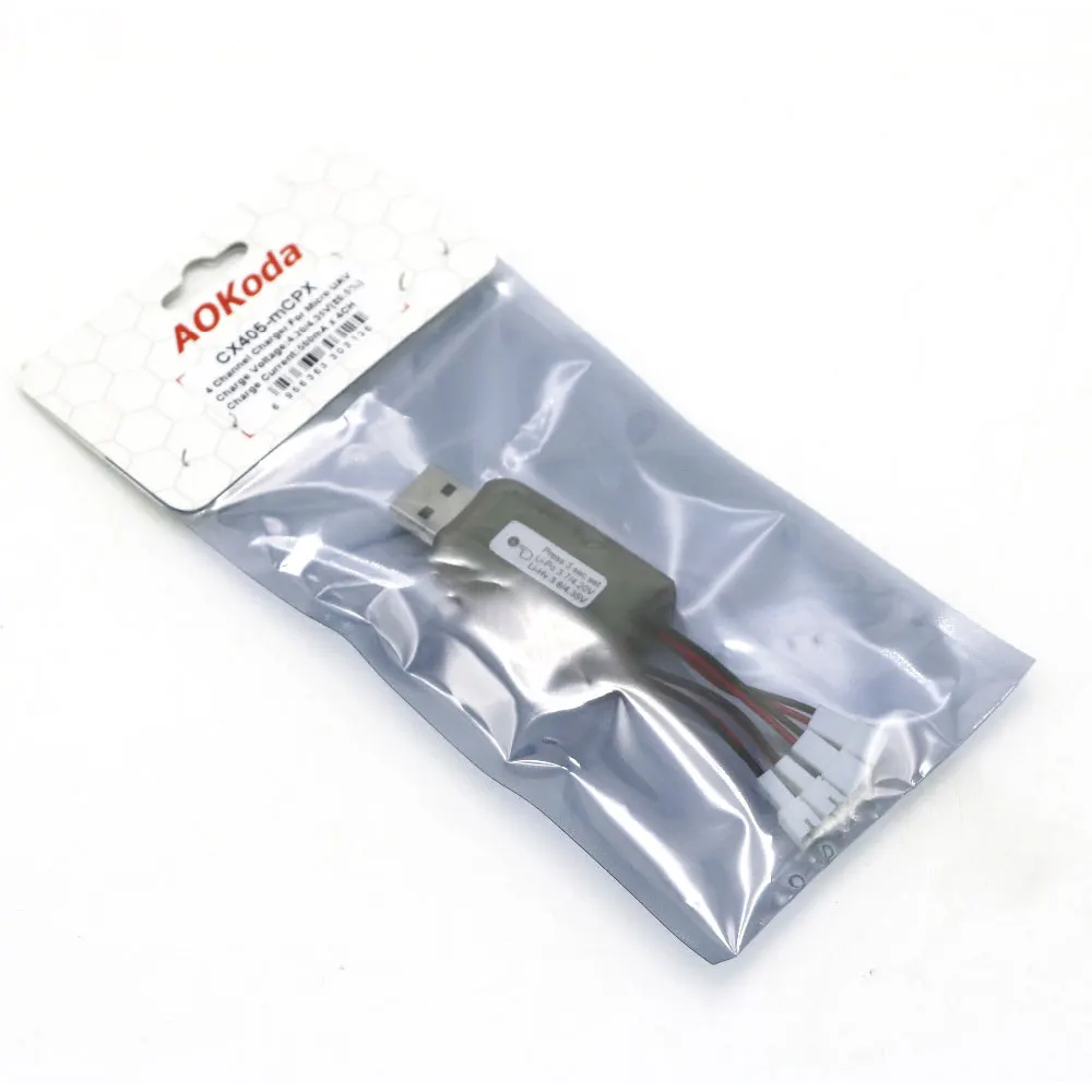 Зарядное устройство AOKoda CX405 4 канала Micro USB для 1S Lipo LiHV батареи высокое качество RC