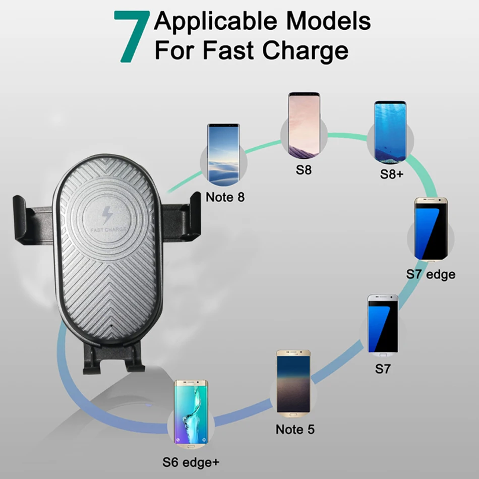 Гравитационный Беспроводной автомобильный держатель зарядное устройство для iPhone 11 pro max 5sxs xr 7 8plus быстрое зарядное устройство для телефона samsung S10 S9 S8 Plus a40s a60