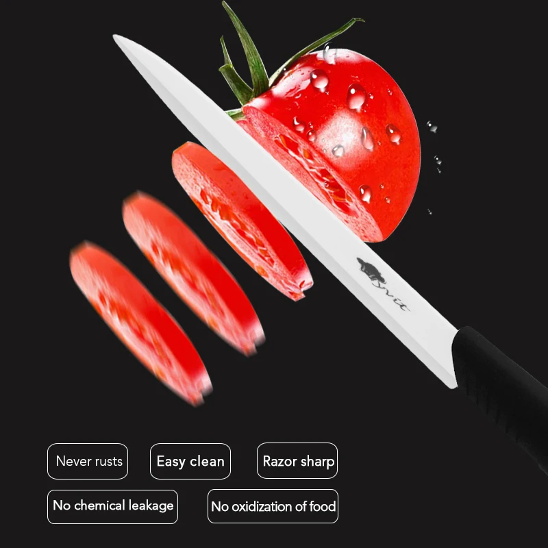 Ceramic Knives Kitchen knives 3 4 5 6 inch Chef knife Cook Set+peeler white zirconia blade Multi-color Handle High Quality