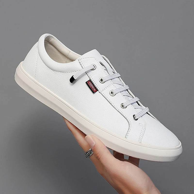 

Ifrich Casual Mens Footwear Popular Man Luxury Brand Shoes Quality Leather Casual Men Sneakers White Black Young Boy Casual Shoe