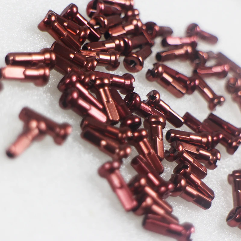 72pcs SPEEDSAFE AN14 red round head alloy nipples 14G Gauge 14 14mm 16mm 12mm road bike MTB mountain bicycle wheel accessory