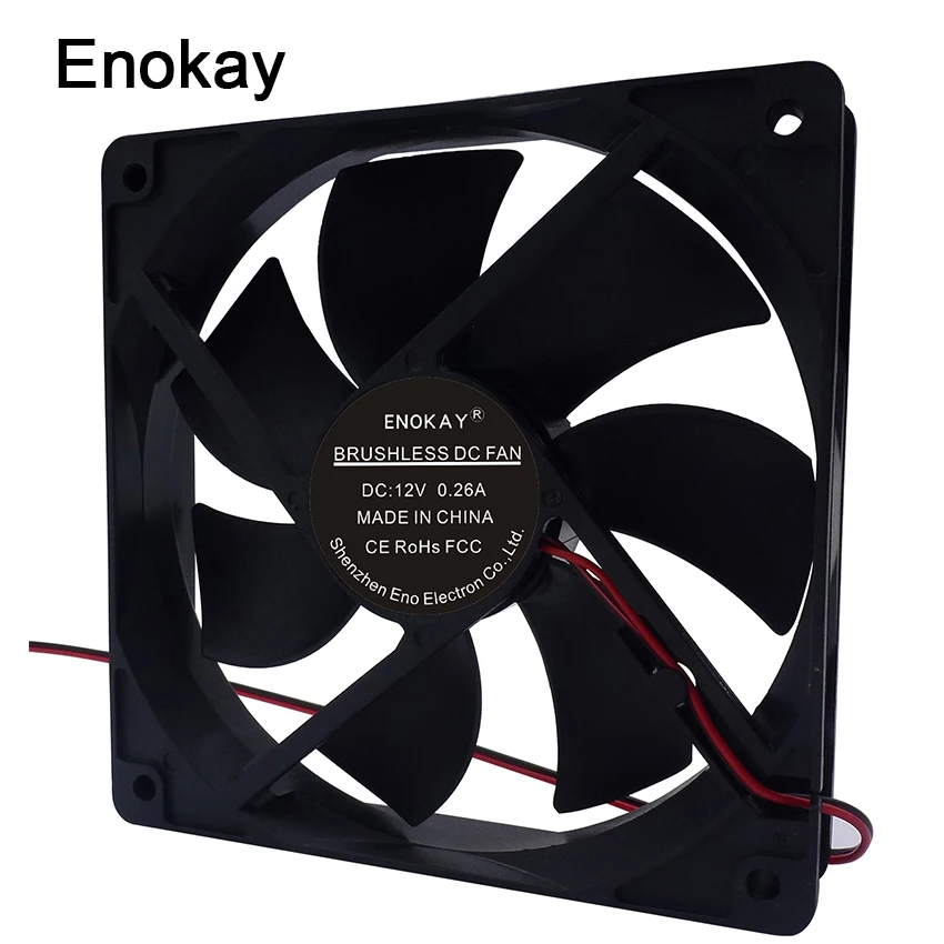 Enokay Silent 120x120x25 мм 120 мм DC 12 V 24 V 2Pin XH2.54 Бесщеточный вентилятор охлаждения компьютеров