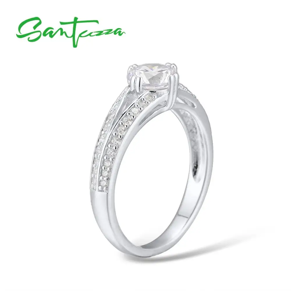 Santuzza, серебряные кольца для женщин, обручальное кольцо, CZ камни, кольцо, обручальное кольцо из чистого 925 пробы серебра, модное ювелирное изделие