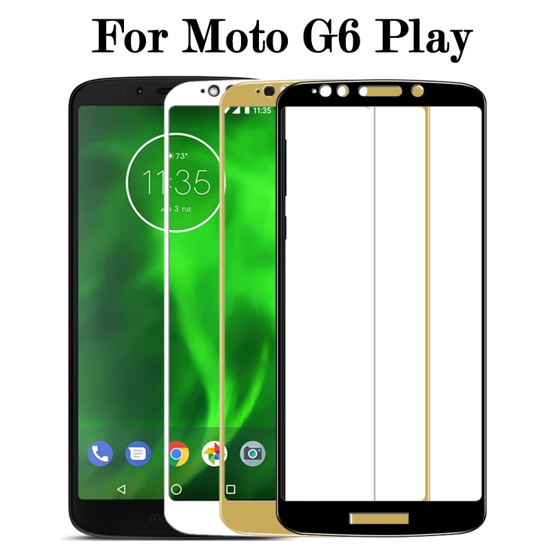 

Glass On For Lenovo Moto G6 Play Tempered Glass For Motorola G6 Play cristal Glas Screen Protector Full Cover Protection Film 9H