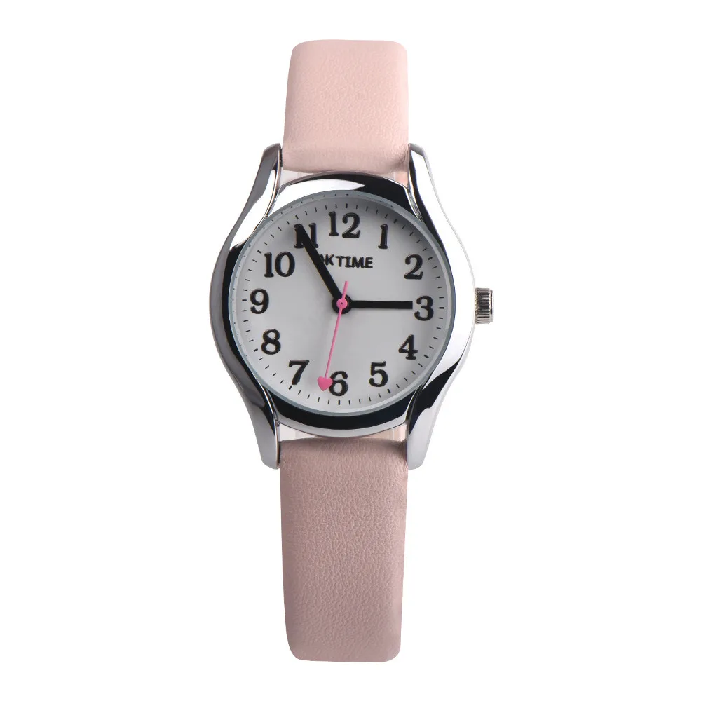 

OKTIME Women's heart-shaped pointer alloy watch 2018 Simple pu leather strap quartz watch gift relog mujer elegante A80