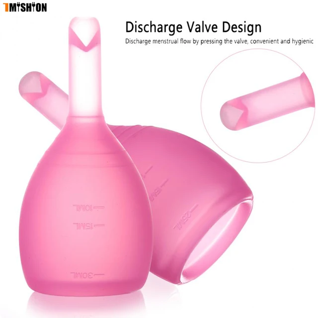 Women Reusable Menstrual Cup Soft Medical Silicone Lady Discharge Valve