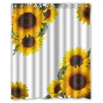 

Fashionable Bathroom Collection-Custom Waterproof Sunflowers Shower Curtain
