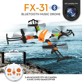 

2019 FX-31 WIFI PFV RC Drone 1080P HD Dual Camera Light Flow Fixed + Bluetooth Remote Control Speaker Quadcopter Dron