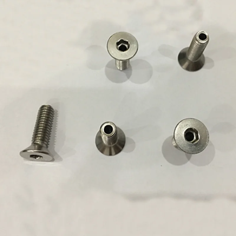 2Pcs M8 Stainless Steel Flat Countersunk head Allen inner hexagon Hollow Thread Screws Lamp hole 4mm Hex Screw bolt 16mm-40mm L |