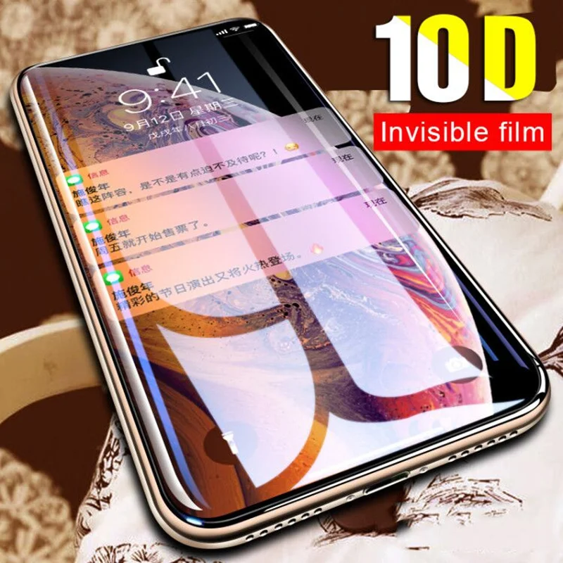 

10D Protective Glass on the For iPhone 8 7 6 6S Plus X Tempered Screen Protector Film Full Cover Glass on XR XS Max Full Glass