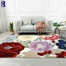 SunnyRain 1-piece 3D цветы ковры для гостиной ковер и ковер для спальни большой размер сопротивление скольжению