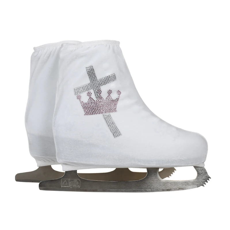1 pair الأسطوانة تزلج غطاء الجليد تزلج غطاء الشكل rhinestone أحذية التزلج الطفل الكبار المخملية الجليد غطاء الملحقات