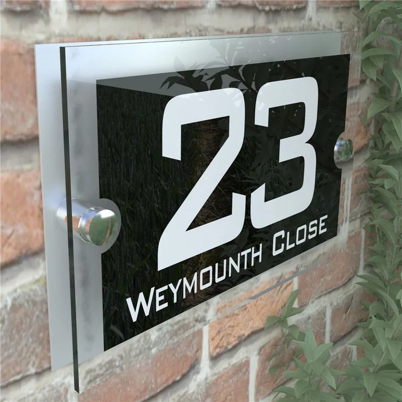 Современный 200x140 мм номер дома знаки бляшки номер двери индивидуальный настенный адрес