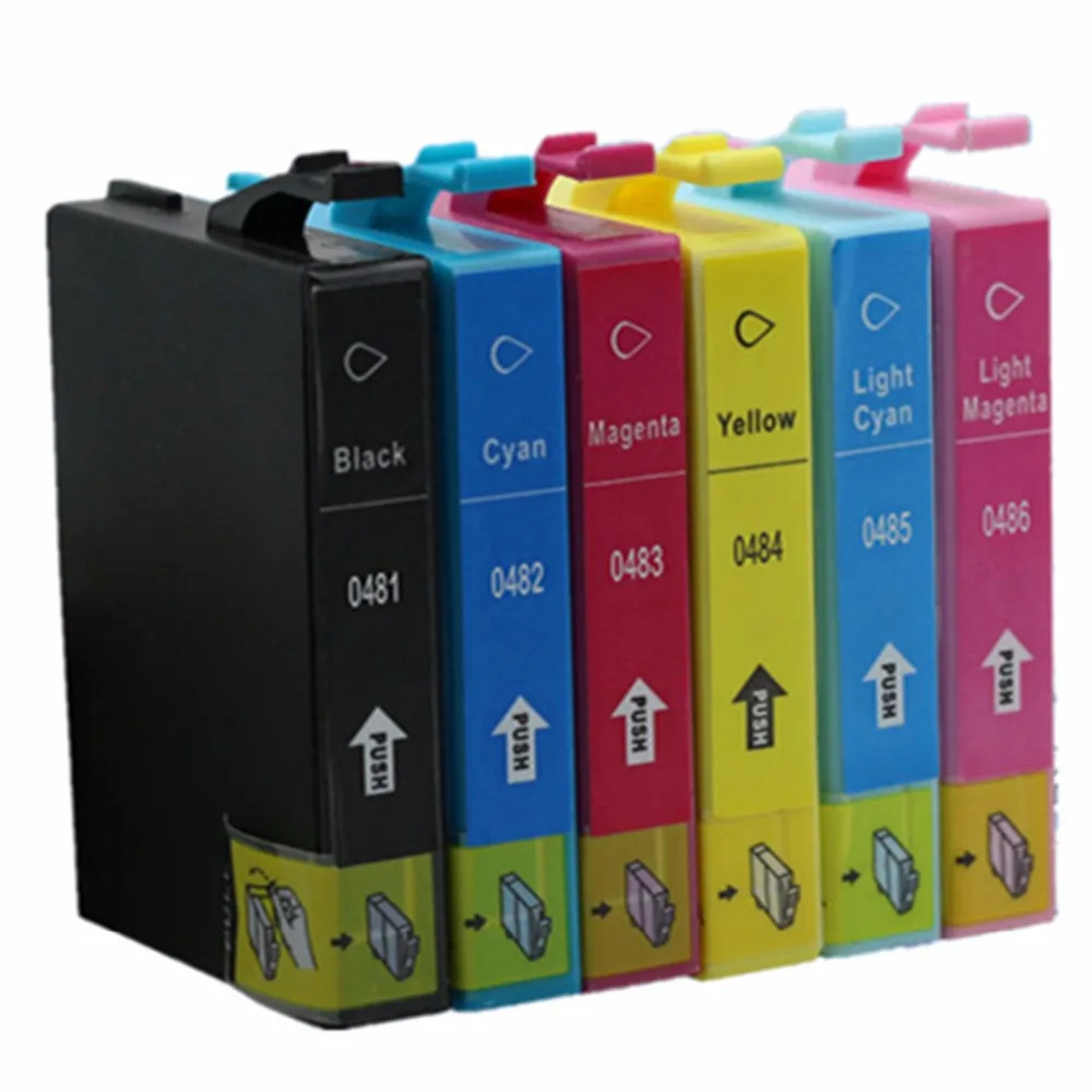 Запасные чернильные картриджи T0481 для Stylus Photo R200 R220 R300 R300M R320 R340 RX500 RX600 RX620 RX640|ink