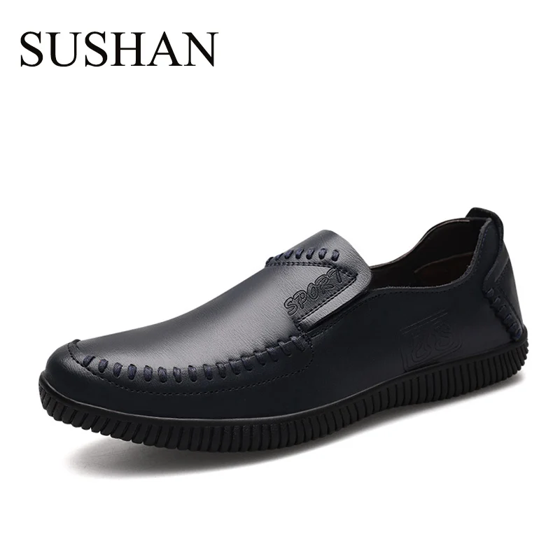 

Men Shoes Leather Comfortable Men Casual Shoes Footwear Chaussures Flats For Men Slip On Lazy Shoes Zapatos Hombre 2019 New