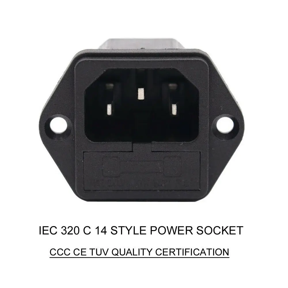 

1PC POWER SOCKET IEC 320 C14 AC Male POWER CORD inlet Jack Socket Receptacle Connector for AUDIO AMP DIY 250V 10A Rohs CCC TUV C