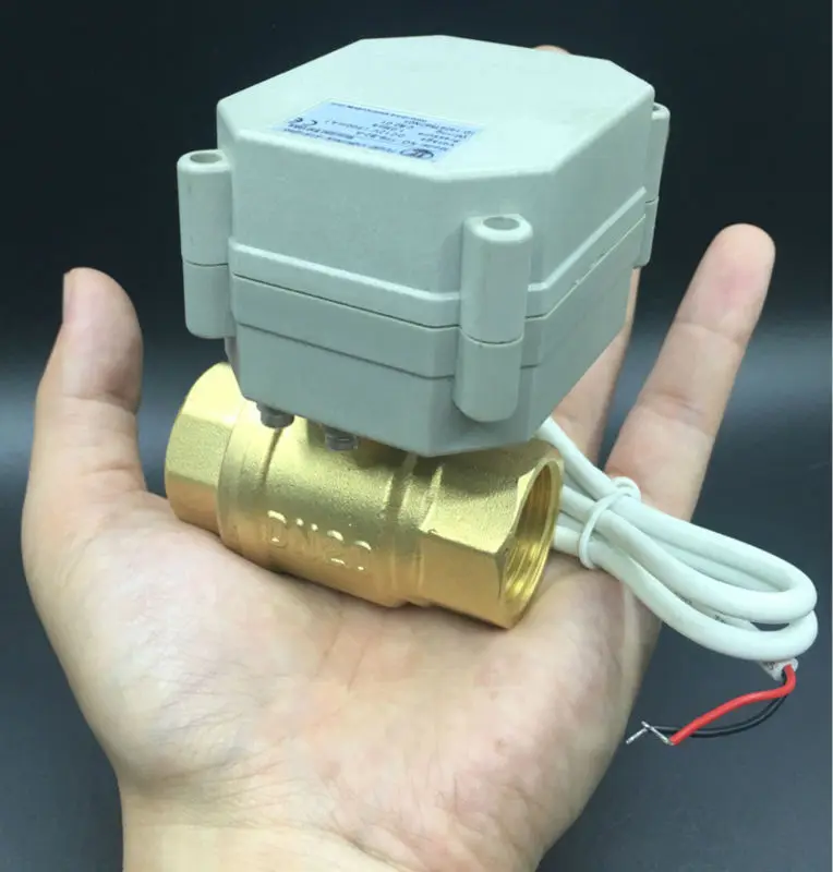 TF20-B2-A 2-полосная DN20 моторизованный шаровой клапан BSP/NPT 3/4 ''DC9V-35V 3/7 провода из металла Шестерни Кнопка ВКЛ/ВЫКЛ 5 сек CE IP67