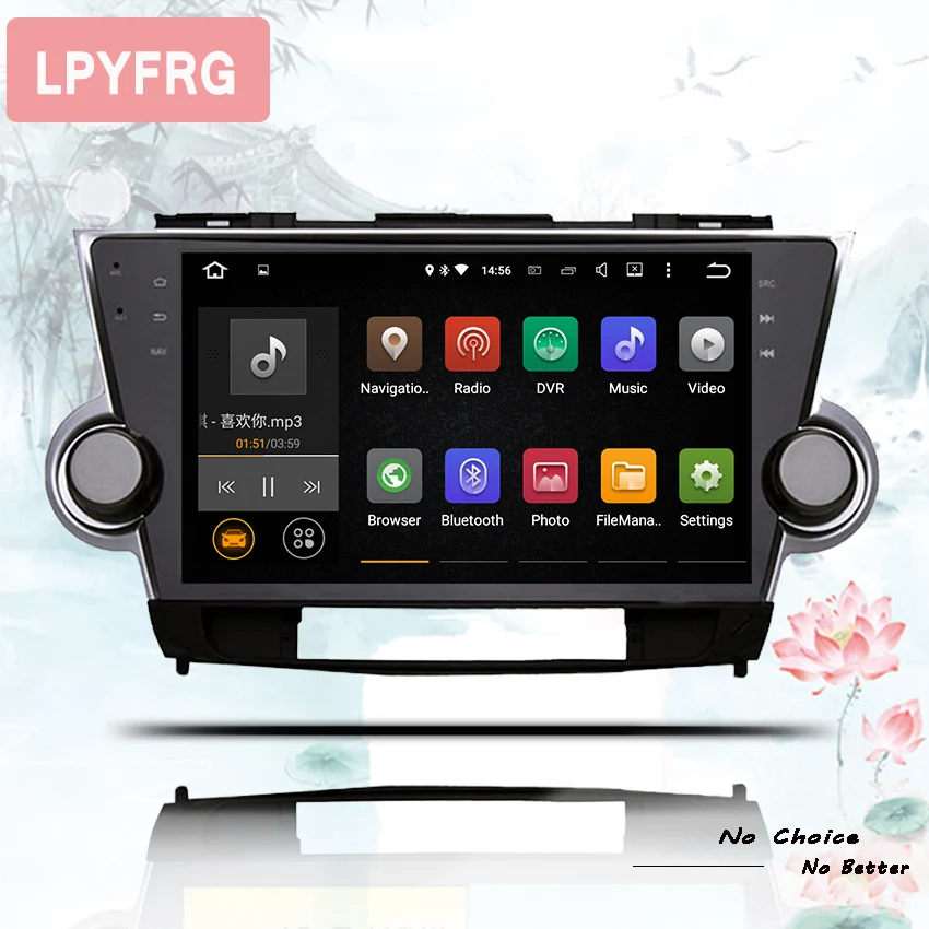 4+ 64G авто 3/4G Android 9,0 Автомобильная магнитола DVD для Toyota Highlander 2009-2013 навигация с gps видео Wifi BT магнитофон аудио