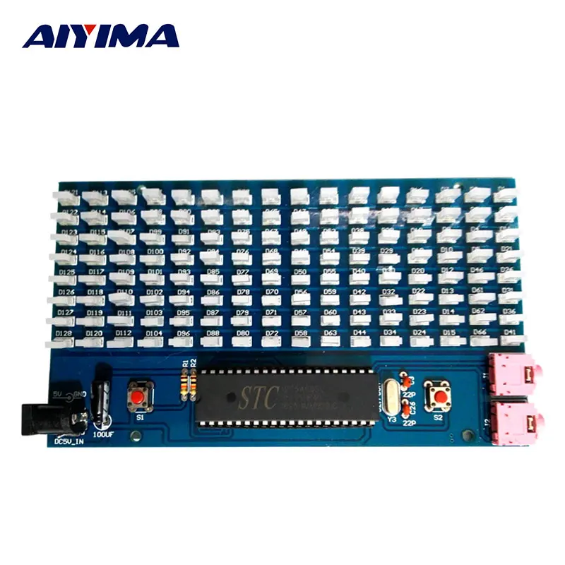 

AIYIMA 51SCM Microcontroller Board Music Spectrum Display 8x16MM LED Audio Level Indicator / DIY Kits