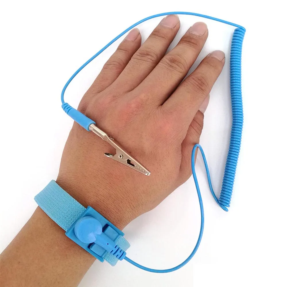 

Self Defense Anti Static Bracelet Electrostatic ESD Discharge Reusable Wrist Strap Hand with Grounding Wire Welding Work Gloves