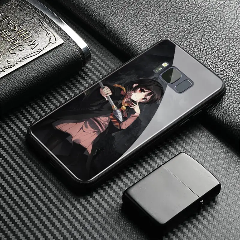 YunYun Konosuba аниме закаленное стекло Мягкий силиконовый чехол для телефона samsung Galaxy S7