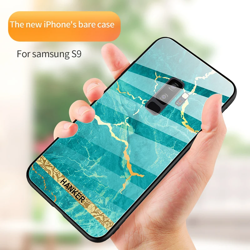 Ультратонкий чехол под мрамор из закаленного стекла для Samsung Galaxy s8plus s8 s9 s10 Plus Note 8 9