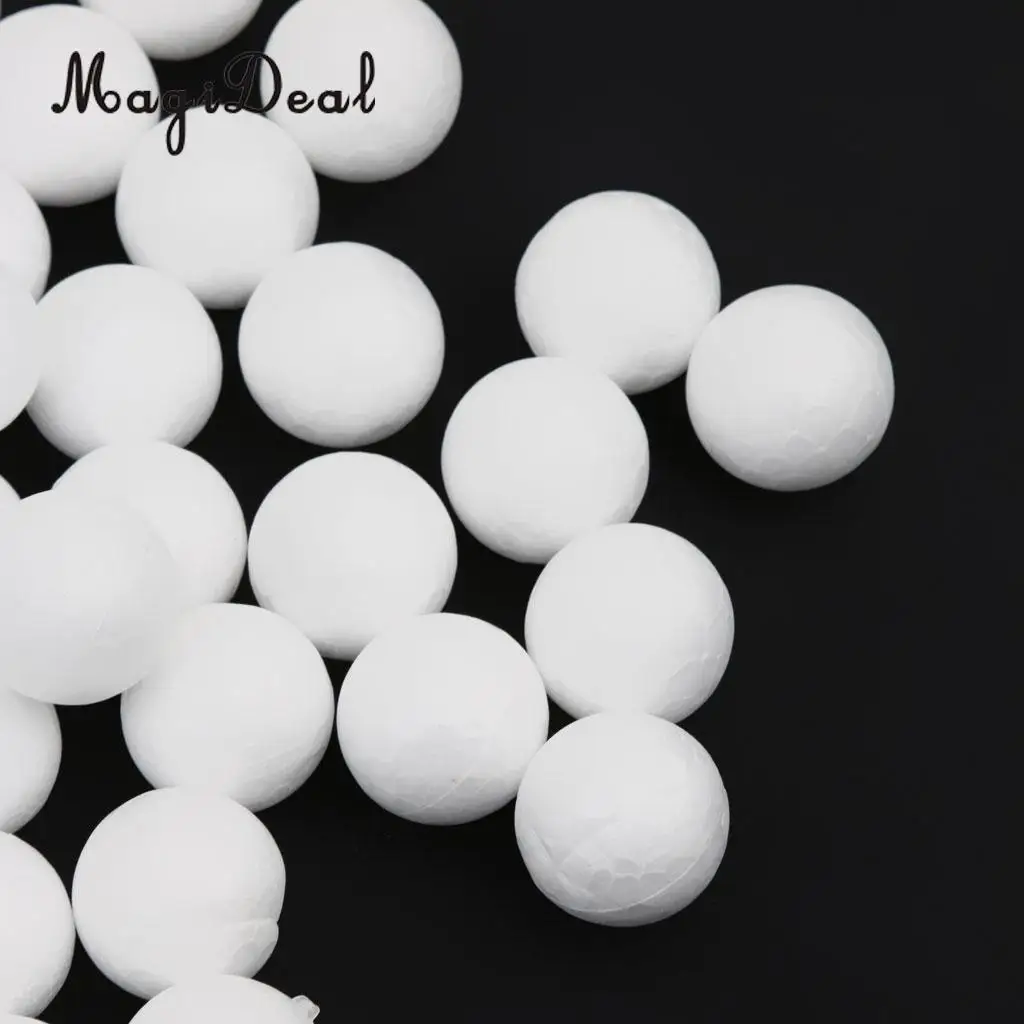 500x White Round Polystyrene Styrofoam Foam Balls for Kids Children Model Making Toys Christmas Ornament 10/15/20/25/27mm