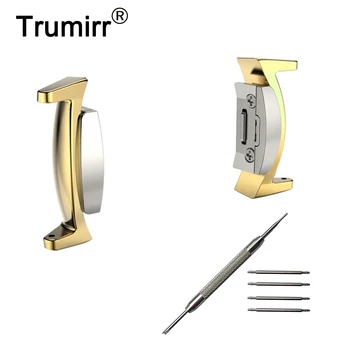 

1 Pair Watch Band Adapter + Tool + Spring Bars for Samsung Gear S2 SM-R720 / R730 Stainless Steel Connector Black Gold Silver