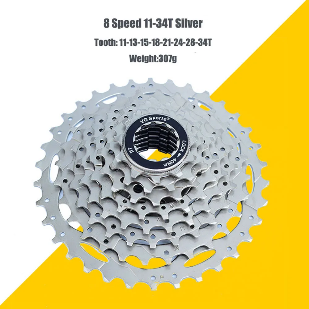 8 скоростей MTB кассетные звездочки горный велосипед Freewheel 11-32 T/34 T/36 T/40 T/42 T 8s 8v все размеры для Shimano Sram cdg cog VG Sports - Цвет: 8S 11-34T Silver