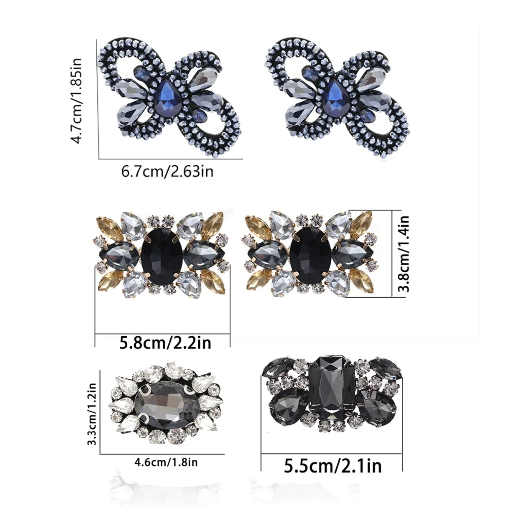 IngeSight.Z 2 Piece Charm Acrylic Strass Crytal Shoe Decoration Women Anklet Shoe Clip Prom Fashion Jewelry Accessories Ornament