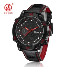 OHSEN Relogio Masculino Оригинальный Де Marca Часы Мужчины Люксовый Бренд Кварцевые часы Для Мужчин Военные Часы Аналоговый Цифровой часы