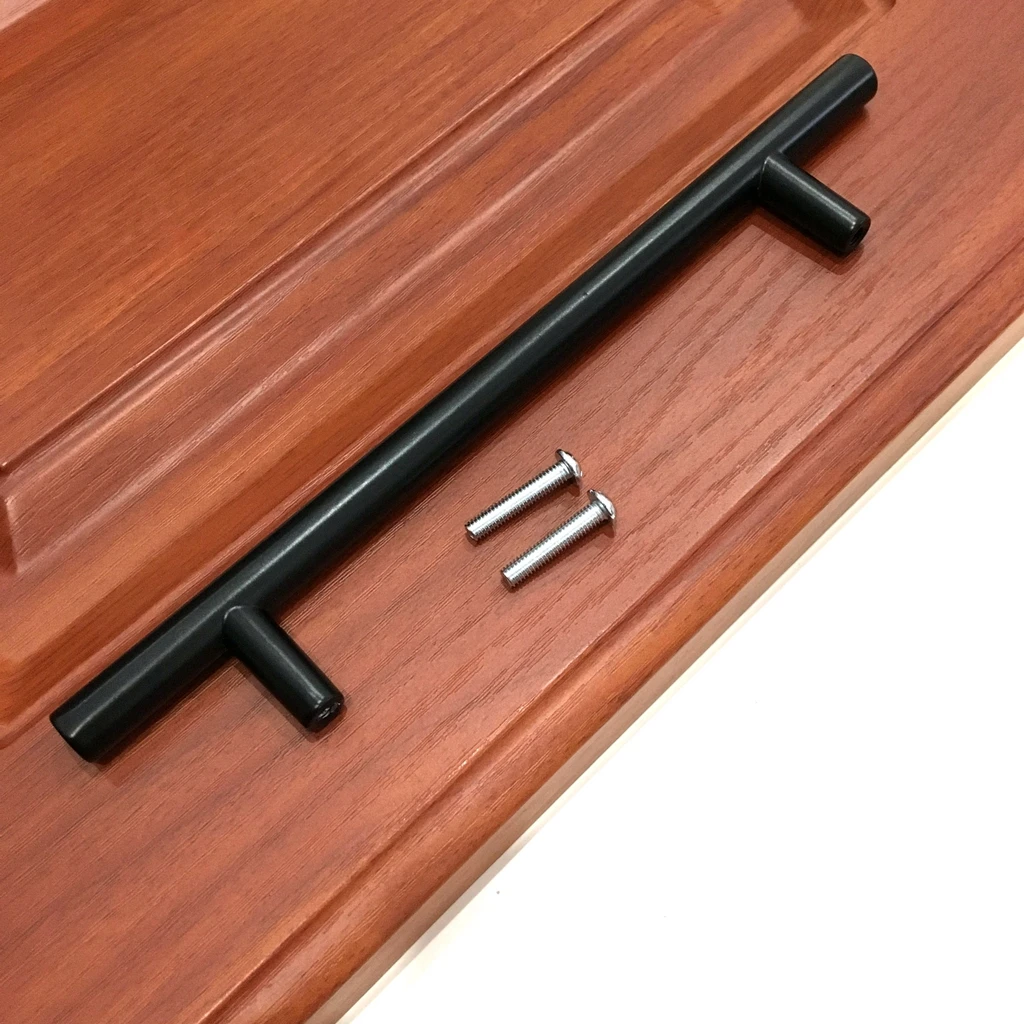 Space Aluminum Kitchen Cabinet Pulls  T Bar Door Handles Drawer Knobs , Single Hole/ф 96mm/ф 128mm/ф 160mm