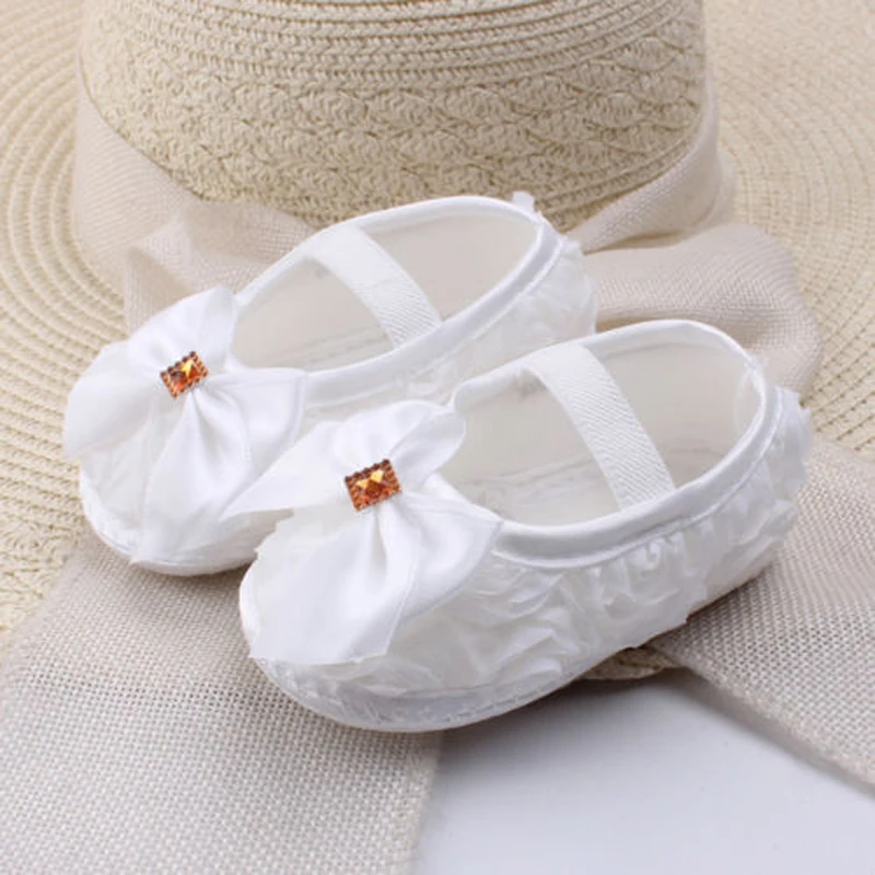 Baby Girls Summer Toddler Crib Shoes 4 Style Floral Bow Slip-On Casual 0-18M